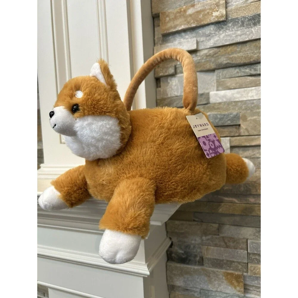 Joyward Plush Brown Dog Easter/Gift/Birthday Animal Basket  9x14 in Kids Decor